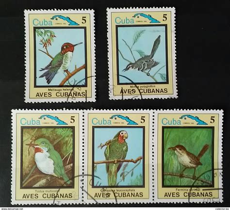 Rare Set Lot 1983 Cuba 5 Correos Birds Sheet Stamp Timbre Cuba Rare