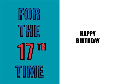 Happy 17th Birthday Funny 17th Birthday Card 17 Years Old A Witty And