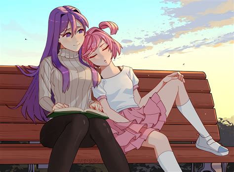 Natsuki And Yuri At The Park~ 💜💗 By Raynyasha1 On Twitter Rddlc