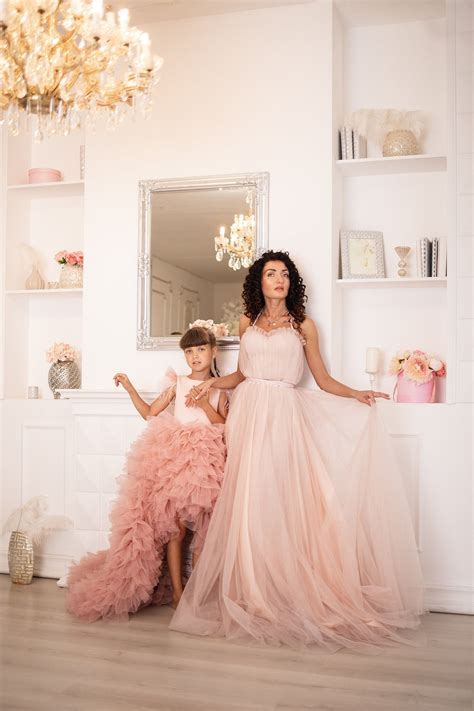 Mother Daughter Matching Dress Blush Mommy And Me Dress Ruffle Party