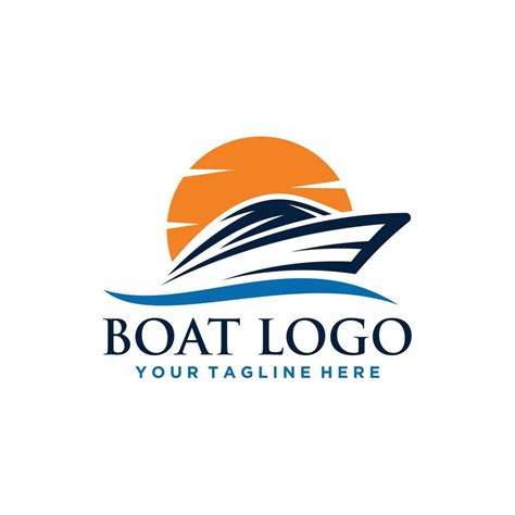 Boat And Sea Logo Sign Design 6842456 Vector Art At Vecteezy
