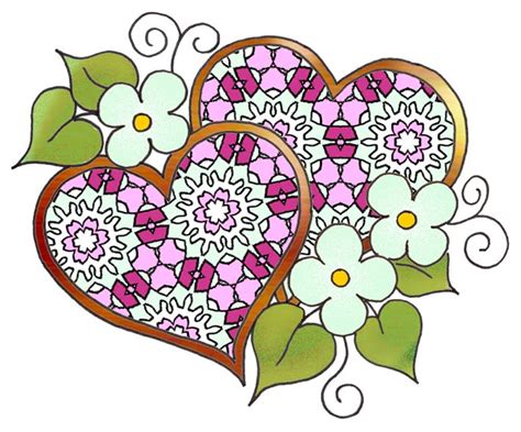 Artbyjean Love Hearts Pretty Multicolor Repeat Patterns Two Hearts