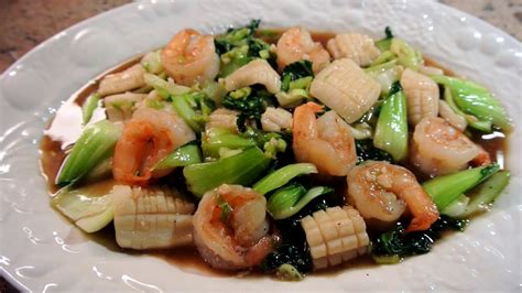 Seafood Stir Fry With Bok Choy Khmer Food Delicious Food Asian