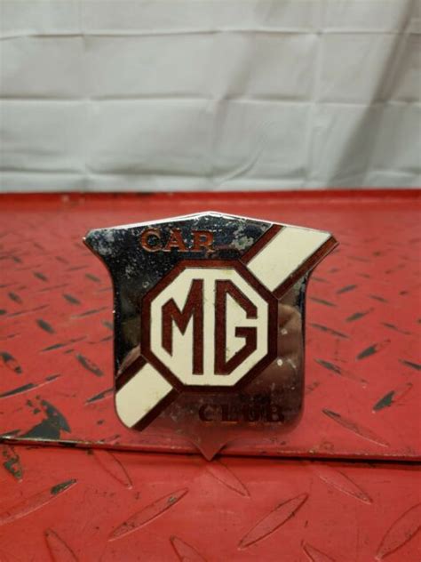 Vintage Brass Metal Mg Car Club Badge Emblem Ebay