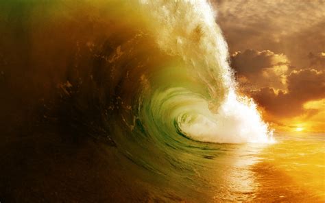 Green Ocean Waves Splashes Wallpapers Hd Desktop And Mobile