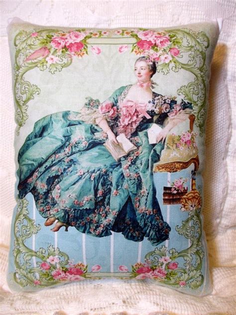 Marie Antoinette Pillow Pink Roses Pillow Victorian Lady Etsy