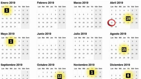 Calendario Laboral 2019 Todos Los Festivos Por Comunidades