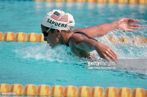 American Swimmer Summer Sanders Competes In A 400 Meter Butterfly