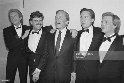 Kirk Douglas Center Poses With His Four Sons During A Gala Evening