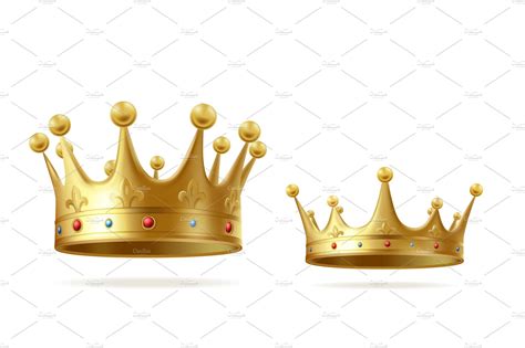 A crown is a traditional form of head adornment, or hat, worn by monarchs as a symbol of their power and dignity. Golden realistic king or queen crown | Custom-Designed ...