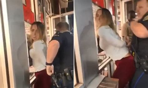 Shocking Moment A Drunk Woman Grinds On The Cop Arresting Her And