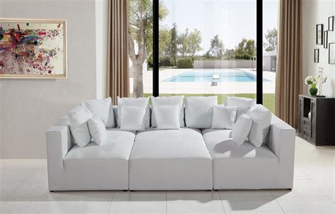 206 Modern White Leather Sectional Sofa Modern Sofas Living Room