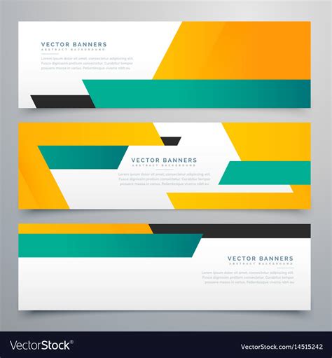 Amazing Geometric Banners And Headers Collection Vector Image