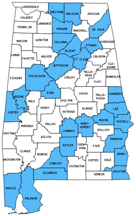 Counties In Alabama That I Have Visited Twelve Mile Circle An