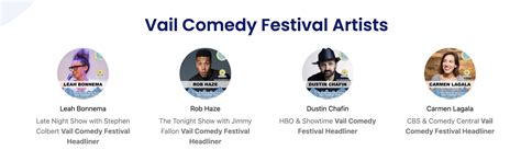 Vail Comedy Festival Announces 2023 Headliners Vail Comedy Festival