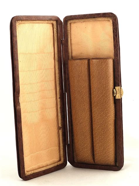Antique Victorian Crocodile Leather 2 Tube Cigar Case C1880 380097 Uk