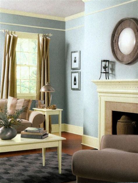 On the hunt for living room paint color ideas? Modern Living Room and Dining Room Decorating Color Schemes with Blue Wall Paint Colors