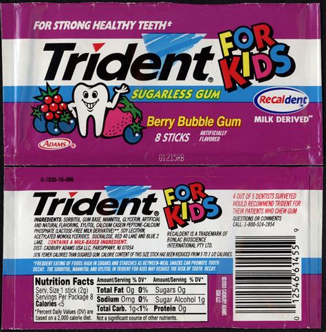 Adams Trident For Kids Berry Bubble Gum Package 20 Flickr