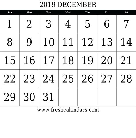 Template For Numbers 1 31 Calendar Printables Free Templates