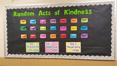 interactive random act of kindness board kindness bulletin board school bulletin boards work