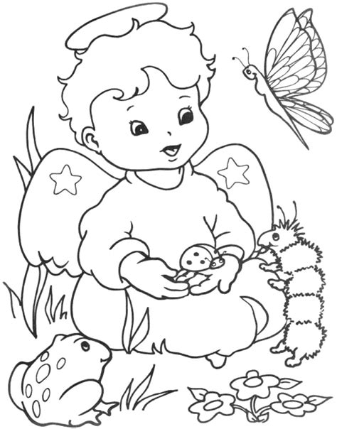 Free to download and print. Angel Coloring Pages