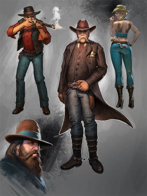 Wild West Characters Petr Passek Cowboy Art Wild West Western Artwork