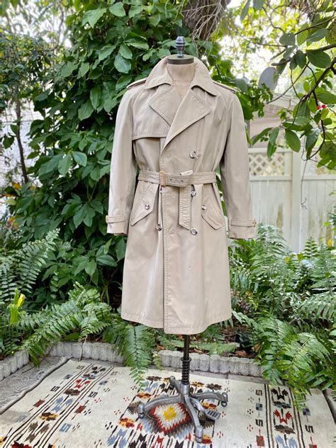 Couture Quality Vintage Mens Trench Coat Burberry Plaid Print Lining