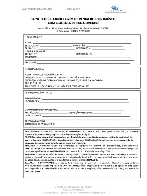 Contrato De Exclusividade Novo Código Civil Pdf Direito Civil