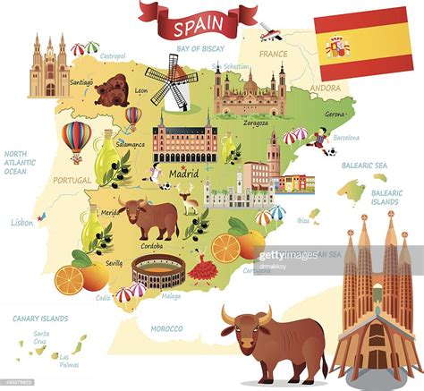 Cartoon Map Of Spain 插圖檔 Getty Images
