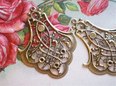 Earring Chandelier Findings Bronzed Metal Mm X Mm Etsy