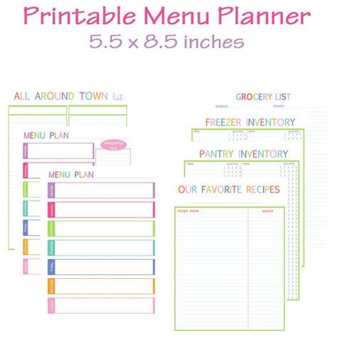Choose from one of our free 5.5 x 8.5 flyer templates at overnight prints or upload your own design! Printable 5.5" x 8.5" Meal Planning Pages | Monthly planner, Planners and Meals