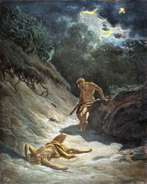 Posterazzi Cain And Abel Nthe Death Of Abel Color Engraving After