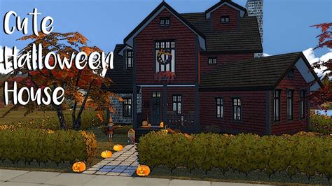 The Sims 4 Speed Build Halloween House Part 1 Cc Links Youtube