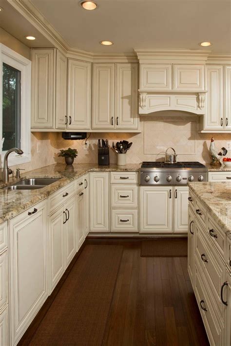 unique white kitchen cabinets beige countertops with simple decor home design ideas