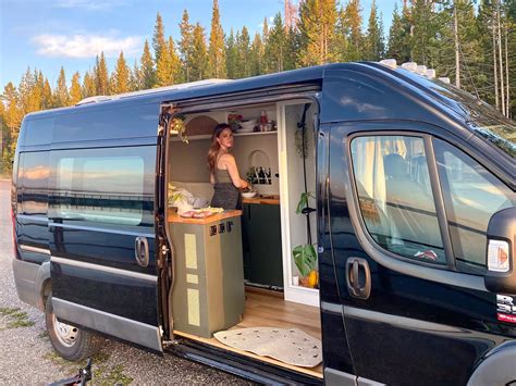 a couple converted a 20 000 ram promaster van into a tiny house while in lockdown and they are