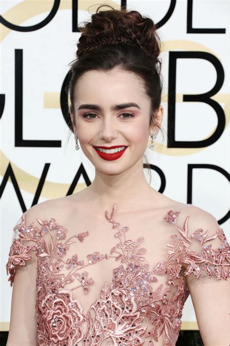 Lily Collins Golden Globe Awards In Beverly Hills