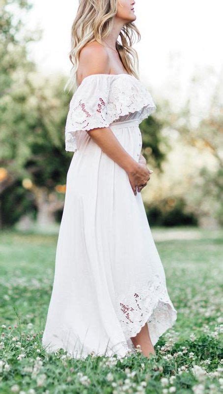 maternity solid white lace off shoulder dress photoshoot dress lace maternity dress boho