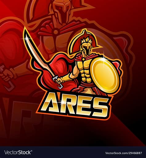 Ares Esport Mascot Logo Design Royalty Free Vector Image