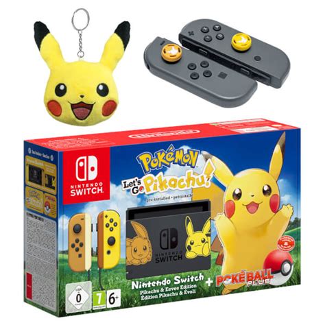A nintendo switch dock with colourful artwork of pikachu and eevee. Nintendo Switch Pokémon: Let's Go, Pikachu! Edition Pack ...