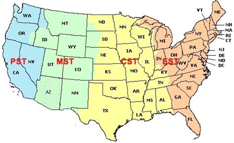 Map Of Us Time Zones Learnreti