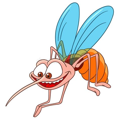 Cute Cartoon Mosquito Cute Happy And Hungry Bloodsucking Cartoon