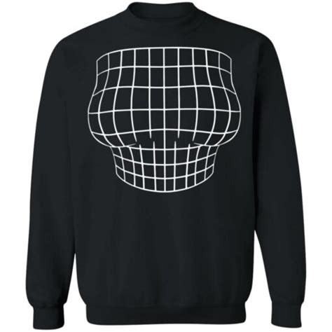 Magnified Chest Optical Illusion Grid Big Boobs Shirt Lelemoon