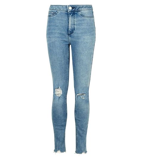 Girls Pale Blue Ripped Knee Skinny Jeans New Look Skinny Jeans Skinny New Look