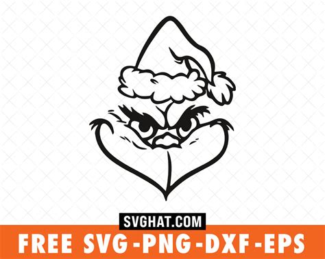 Grinch SVG Files Free for Cricut, Silhouette, Grinch Face SVG, Grinch