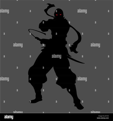 Ninja Samurai Assassin Shadow Shinobi Silhouette Katana Sword Weapon