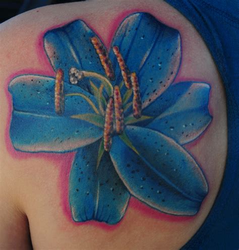 Realistic Colored Flower Tattoo By Mario Rosenau Tattoonow