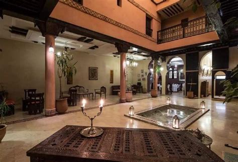 Yakoult Moroccan Riad Meknes Different Flowers Courtyard Morocco