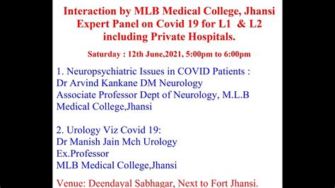 12 June 2021 Interaction By Mlb Medical College Jhansi Expert Panel