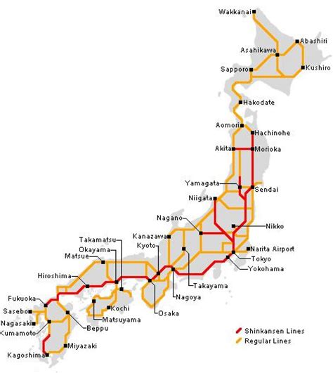 Japan Railway Map Railway Japan Map Eastern Asia Asia