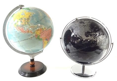 Lot 2 World Globes On Stands